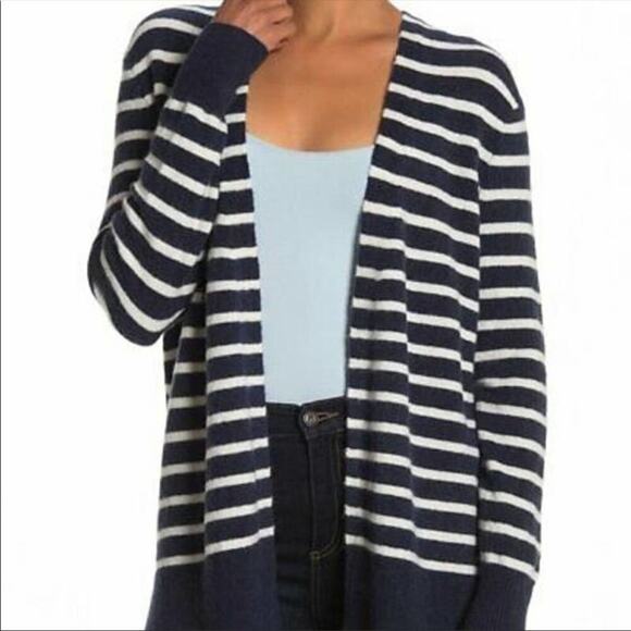 Madewell Walker Blue Striped Wool Blend Cardigan XS - Picture 1 of 10